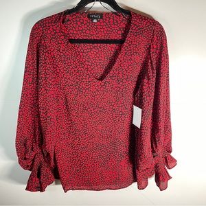 NWT 1.State Ditzy Hearts Blouse
